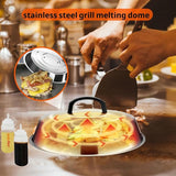 Professionele BBQ-grillspatelset, barbecuespatel, ideaal voor Plancha-kookplaat, met smeltkoepel van 30,5 cm, 9-delig