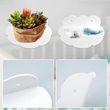 4 stuks mini zelfklevend zwevende plank zonder boren acryl plank zonder boren mini zwevende plank wit voor slaapkamer, woonkamer, keuken, badkamer