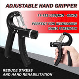 Handtrainer, vingertrainer, set van 5, onderarm-handtrainer, vingeroefening, verstelbare grijper voor het herstel van blessures en spieropbouw