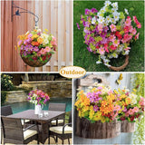 Kunstbloemen, 6 bundels kunstmadeliefjes, plastic bloemendecoratie, uv-bestendige bloemen voor binnen en buiten, hangende planten, tuin, porch, raambox, thuis, bruiloft