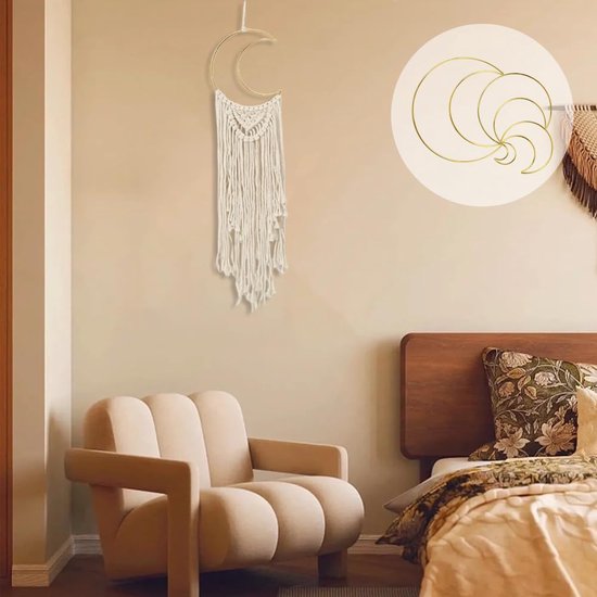 Pack of 12 Gold Dream Catcher Rings Metal Rings for Crafts Metal Moon Hoops Dream Catcher Metal for DIY Crafts Dream Catcher and Wreath Wedding Decor (20/15/10/5 cm)