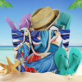 Grote strandtassen voor dames, met binnacles, optionele schoudertas, boodschappentas met ritssluiting, XXL shopper, strandtassen voor irriterende spullen, picknicks, badkamers