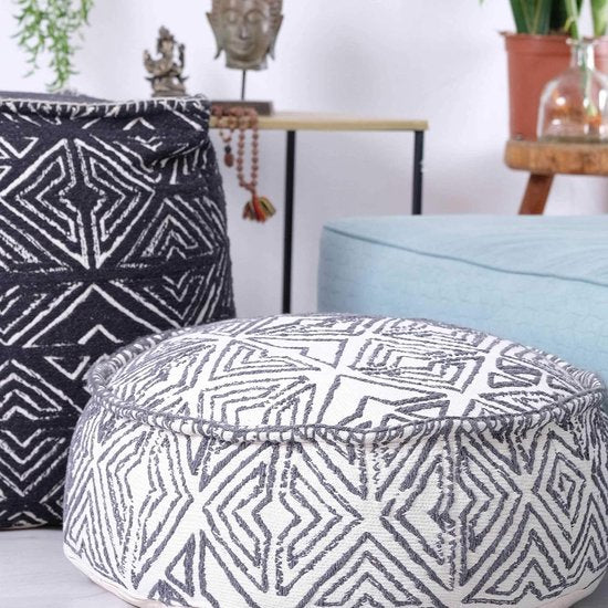 Tribal Stool Ottoman Cover - 60 x 20 cm - Luxury Craftsman Room Decor Stool for Meditation, Yoga and Boho Chic Seat Area Floor Cushion Cover