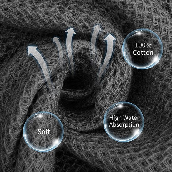 6 stuks keukendoeken, katoen, theedoeken, absorberende keukendoeken, zachte poetsdoeken, wafeldoek, keukenhanddoek voor het reinigen van plaat, tafelblad, baraanrecht, 34 x 34 cm