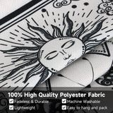 Pack of 2 Small Tapestries with Tassels, Sun and Moon Tapestry Tarot Wall Hanging Butterfly Moth Tapestry Black and White Tapestry for Bedroom Aesthetics (Moon Eclipse)