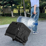 Shopping Cart Foldable Carry Cart Utility Shopping Trolley, Portable Rolling Hand Cart 4-Wheel Rolling Box and Lid, Retractable Metal Handle, Travel, Shopping, Moving Luggage, Foldable