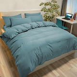 Beddengoed 2-delig geborsteld microvezel dekbedovertrek 155 x 220 cm + 1 kussensloop 50 x 80 cm met ritssluiting groen