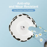 1 paar ovenwanten en 2 pannenlappen, katoenen antislip ovenhandschoenen, wasbare ovenhandschoenen, hittebestendig [tot 180 °C/356 °F], kookhandschoenen voor koken, bakken, grillen, blauwe