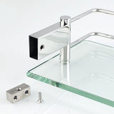 Doucheplank, chroom, glazen rek, roestvrij staal, douchemand, shampoohouder voor douche, badkamerrek voor badkamer en keuken, 500 mm x 130 mm x 66 mm