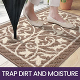 Indoor Doormat, 80 x 120 cm, Dirt Trapper Mat, Non-Slip, Washable Entrance Rug, Door Mat, Foot Mats Front Door for Entrance, Hallway, Garden, Indoor, Pet (Brown)