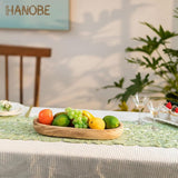 Houten schaal decoratieve houten dienblad decoratieve schaal: groot dienblad rechthoekig sleutelschaal hout lengte 42 cm sleutel schaal kaarsen bord fruitschaal tafel decoratief dienblad