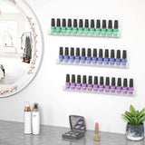 nagellakrek 6 stuks, nagellakorganizer muur, acryl nagellakopslagrek voor maximaal 90 flessen, wandplankorganizer voor nagellak/parfum/lippenstift/etherische oliën, transparant