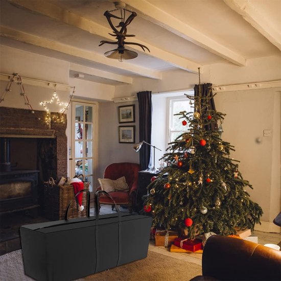 Opbergtas, beschermhoes, 210D Oxford-beschermhoes voor kussens, opbergtas, opbergtas met draaggreep voor tuinmeubelen, kussens, kerstbomen (122 x 39 x 55 cm)