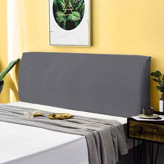 Beschermhoes voor het hoofdbord van het bed, rekbaar, 180-190 cm, stofdicht, verdikt, grijs