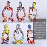 Standbeeld van de Juiste Denker Kleurrijke Meditatie Denker Figuur Ornamenten Boekenplank Salontafel Decoratie Thuis Kantoor Bureau Tafelblad Woonkamer Decoratie Figuur