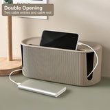 kabelbox, organizer, box met deksel, kabelmanagement, ABS-kunststof, kabelmanagement, box, multifunctionele overspanningsbeveiliging voor kabelstrips, bruin