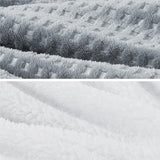 Fluffy Bed Linen 200 x 200 cm Grey - Winter Duvet Cover Fleece with 2 Pillowcases 80 x 80 cm, Warm Bedding Sets with Zip, Cuddly Waffle Pique Winter Bed Linen for Double Bed