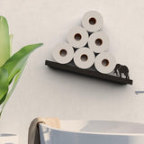 Toilet Paper Holder - Elephant Black - Tilted Toilet Paper Rack - Bathroom Accessories - Black Toilet Paper Storage - Unique Tissue Paper Rolls Storage