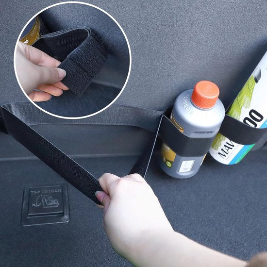 6 stuks kofferbak-organizer-klittenband, kofferbak-nettas, elastische klittenbandbanden, auto-bagagenet, auto-opbergnet, universeel voor auto/SUV