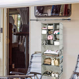 Opvouwbaar hangrek, kastorganizer met 15 vakken, kledingkast, organizer, opbergsysteem, hangopslag, voor slaapkamer, kinderkamer, garderobe en camper (grijs)