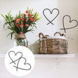Hartvormige metalen wanddecoratie, muurkunst en wandbord, hangende ornamenten voor Valentijnsdag, bruiloft, slaapkamer en woonkamer decoratie. Set van 3 stuks in het zwart.