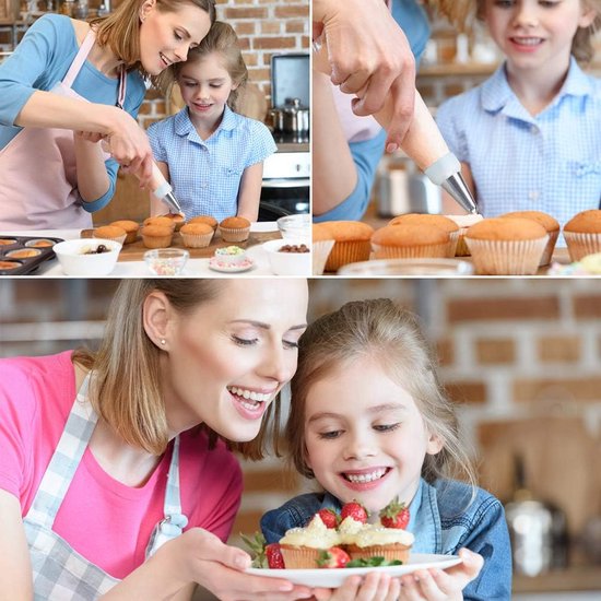 Spuitmonden set - spuitzakken met spuitmonden: 90 stuks bakset professioneel roestvrij staal - Russisch mondstuk met siliconen spuitzak - herbruikbare spuitzak wegwerp & opbergbox - voor bakken en gebak