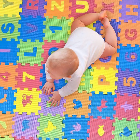 Puzzelmat voor kinderen, 118 x 132 cm, speeltapijt, vrij van schadelijke stoffen, EVA-schuimrubberen mat (XL - 144-delig)