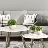 GoMaihe Kunstplant 3 Stuks met Grijze pot, 9,5 x 13 Mini Binnen en Buiten Plastic Nep Groen Gras, voor Woonkamer Balkon Dadkamer Kantoor Bruiloft Decoratief, Voortreffelijk Nieuw Huis Cadeau