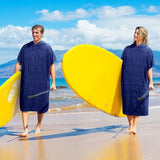 Beach Surf poncho met zak, waterabsorberend neopreenpak, luiertafel, hoodie, handdoek, poncho, badjas om te surfen, zwemmen, baden voor volwassenen, mannen, vrouwen, zanddicht