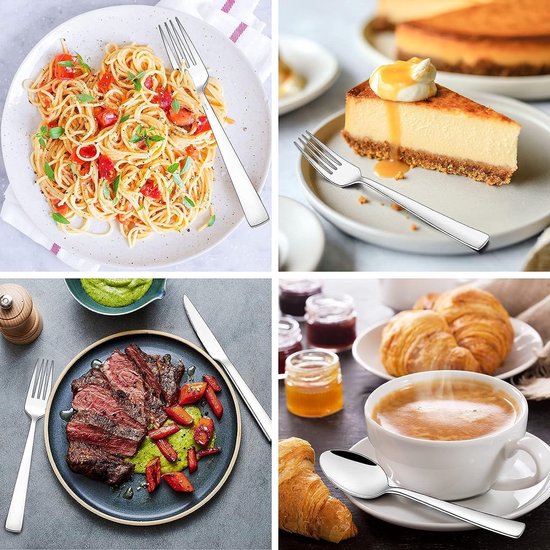 Bestekset voor 12 personen, 60-delige roestvrijstalen bestekset, bestekset met mes, vork, lepel, hoogwaardig roestvrijstalen bestek, hoogglans gepolijst en vaatwasmachinebestendig