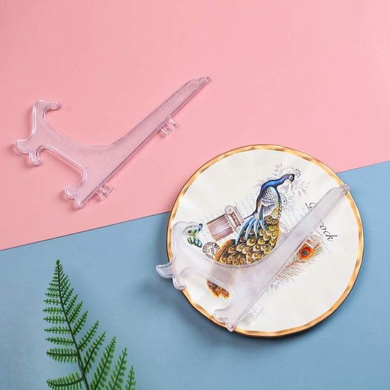 Transparante plastic ezels of standaard/bordhouder voor het weergeven van foto's of andere items op bruiloften, huisdecoratie.