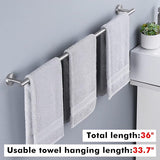 Towel Rail Stainless Steel Bath Towel Holder 90 cm Wall Mounted Brushed A2000S90-2