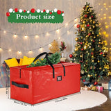 Storage Bag L Clothes Storage Waterproof Moving Bag Made of PE Fabric, Reinforced Handles Cushion Bag Garden Cushions for Christmas Trees, 122 x 40 x 52 cm (Red) Christmas Tree Cover