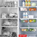 Koelkastorganizer, koelkastorganizer, lade, doorzichtig, koelkastopbergdoos, uittrekbaar, instelbaar, koelkastbox met handvat, koelkastlade-organizer