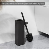 toiletborstels & houder zwart, metalen toiletborstel inclusief 2 opzetborstels, vrijstaande vierkante siliconen toiletborstel voor de badkamer