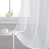 Outdoor Curtains, White Transparent, Outdoor Curtain, Water-Repellent, Patio Curtains with Eyelets, Outdoor Curtain, Balcony and Gazebo, 1 Piece H 243 x W 254 cm, White