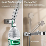 Douchekophouder zilver, 217g volledig metalen zinklegering, heavy duty douchehouder, verbeterde douchekophouder voor douchekoppen - 360° draaibaar, handdouchehouder, met bevestigingsaccessoires