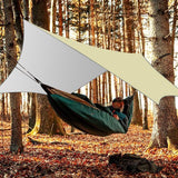 3x3M waterdicht, campingzeil tentzeilen met oogjes + nylon touwen + grondpin, uv-sneeuwregenzonbescherming, ultralicht draagbaar voor campingpicknickhangmat buitenactiviteiten