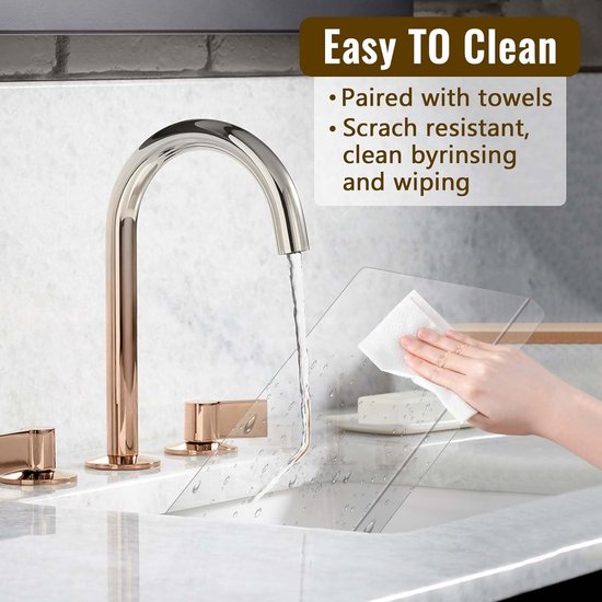 Acryl snijplank, doorzichtige snijplank voor toonbank, 43 x 33 cm, acryl snijplanken met aanslagrand, voor het aanrecht, cadeau, keukengerei, keukengadgets