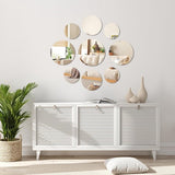 Spiegelstickers, ronde spiegeltegels, tegelspiegel, zelfklevend, zelfklevend, wanddecoratie, kleine wandspiegel, acryl spiegel, muursticker voor badkamer, keuken, woonkamer, 9 stuks