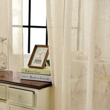 Set van 2 gordijnen transparant met lint 140x225cm