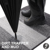 Indoor Dirt Trapper Mat, Antislip Deurmat, Machinewasbaar, Robuuste Deurmat, Absorberende Deurmat voor Honden, Ingang, Voordeur (43 x 76 cm, Grijs)