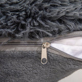 Set van 2 kussenslopen, kunstbont, bankkussen, decoratief sierkussen, knuffelkussen, behaaglijk, bankkussen, superzacht, kussensloop voor bank, 45 x 45 cm, blauwgrijs