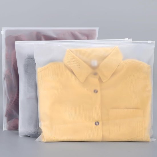 Reistas, 50 stuks ritszakken, 40 x 35 cm, plastic zakken, afsluitbaar voor kleding, ritszak, reistas voor documenten, sieraden, speelgoed (vorst)