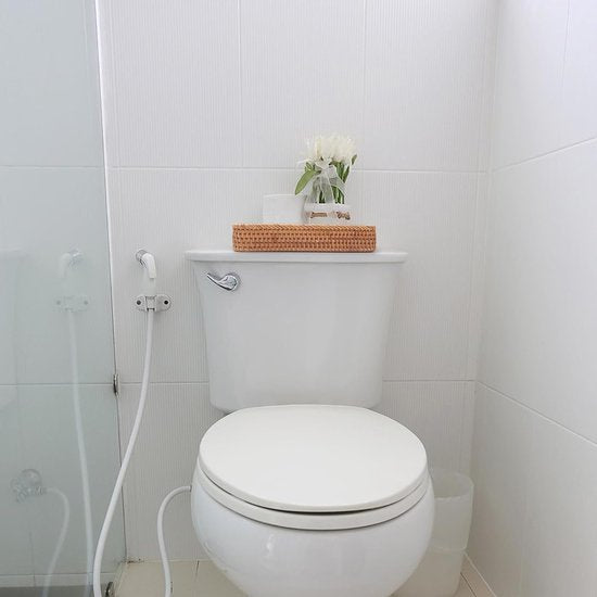 Badkamerijdelheidsbakken Toiletcontainer Mandopslag Lange smalle handdoekopslagmand voor opslag, Decoratief (Natuurlijk 26 x 12,5 x 4,5 cm