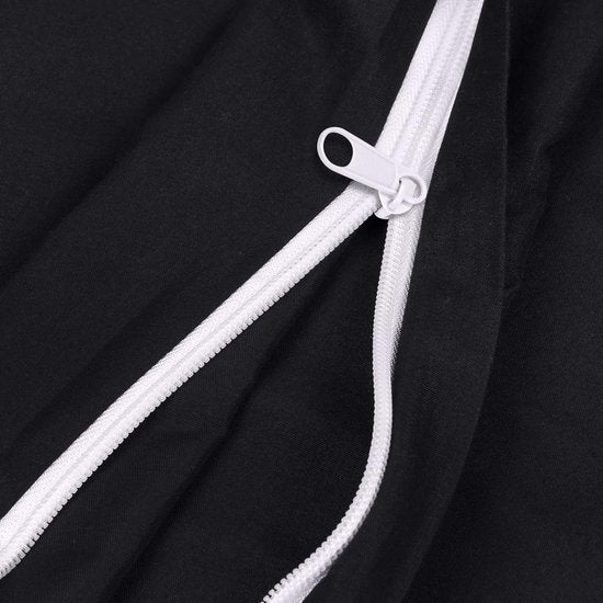 Beddengoed 135 x 200 cm, 4-delig, microvezel, 2 dekbedovertrek van 135 x 200 cm, 2 kussenslopen van 80 x 80 cm, zwart