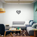 Beautiwall Geometrisch Hart Moderne Wanddecoratie Metaal Zwart - Gecoate Wanddecoratie Metalen Foto's - Woonkamer Badkamer Slaapkamer Wanddecoratie Metaal Decoratie - Inclusief Plakstrips