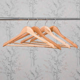 Houten kleerhangers, sterke kledingroedes en kleerkasten, kleerhangers met zoombinder, ruimtebesparende, antislip kleerhangers voor overhemden/pak, hout
