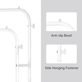 Kledingrek, multifunctionele kapstok van metaal met 3 lagen zijplanken, 2 lagen vloerplanken en 4 haken, geschikt voor kleding, tassen en schoenen