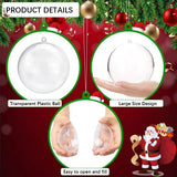 Pack of 20 Christmas Tree Baubles 8 cm Transparent Christmas Baubles Filling Christmas Tree Baubles Transparent Acrylic Balls Separable Plastic Baubles Fillable Plastic Baubles Christmas